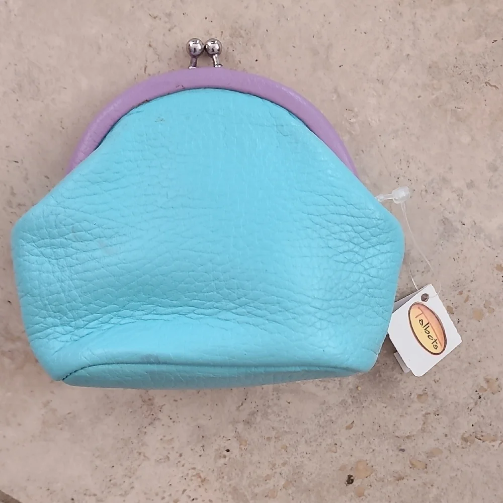 Talbots Leather Blue and Purple Coin Purse